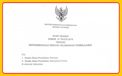 Surat Edaran Nomor 14 Tahun 2019 tentang Penyederhaan RPP